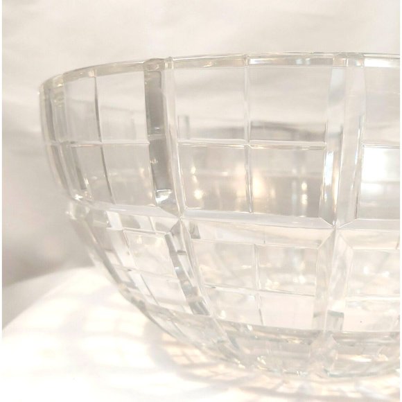 WEDGEWOOD Elegant Solid Cut Crystal 10" Round TARTAN CENTERPIECE BOWL Plaid Desi - Picture 3 of 7